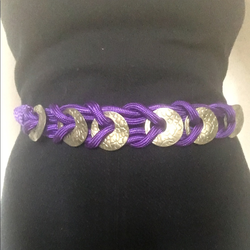 Vintage Nylon Rope Belt w/ Medallions